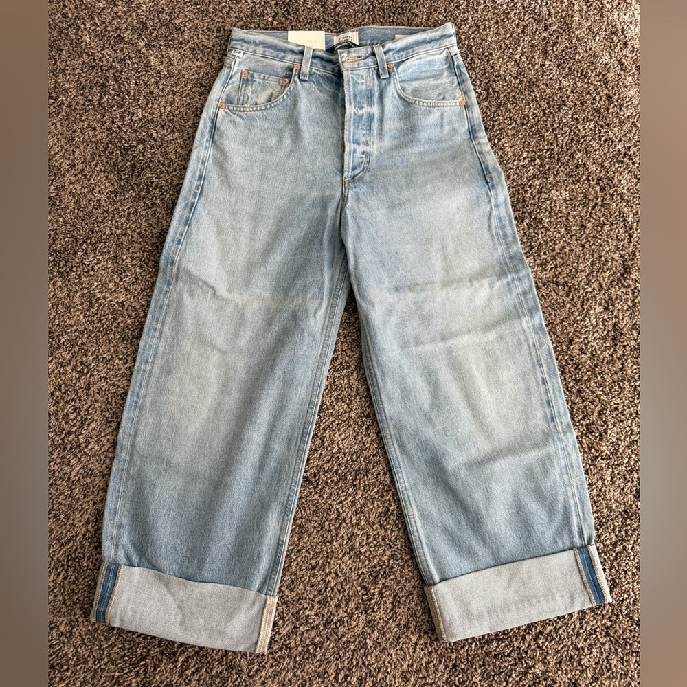 Ayla Baggy Cuffed Crop Citizens Of Humanity Denim Jeans - Picture 2 of 8